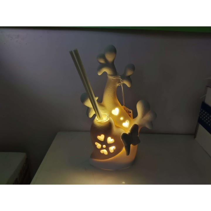 Diffusore di profumo con luce LED a forma di ramo corallo in ceramica