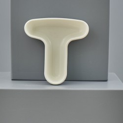 Vaschetta a forma di lettera T in porcellana bianca, 10 cm