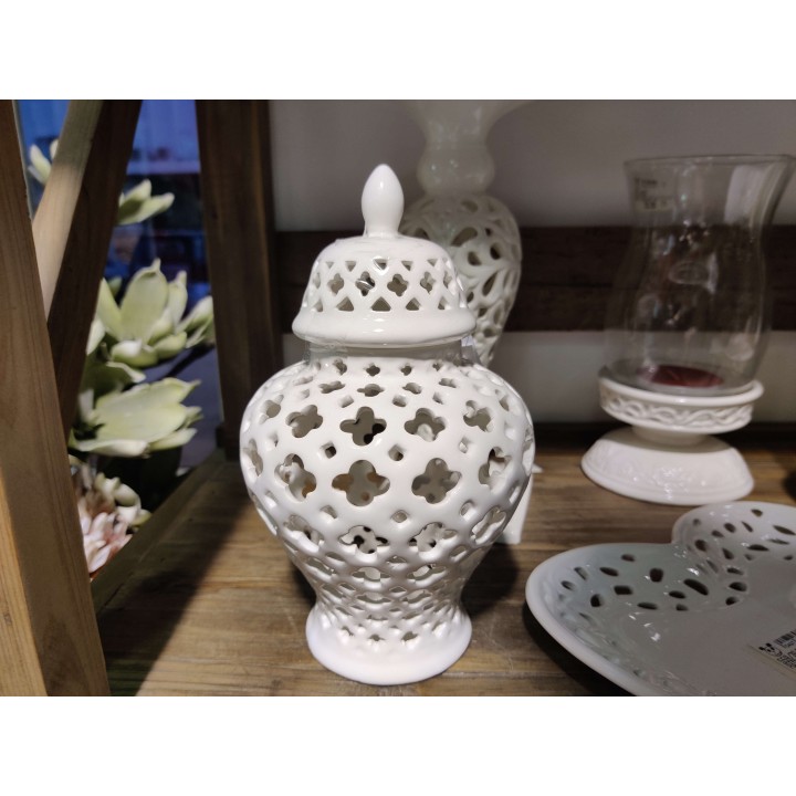 Anfora in porcellana Intarsio 13x20,5 cm | CarinCasa