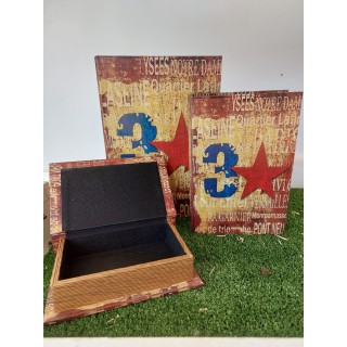 Set 3 cassette libro 30x20x7 cm stella | CarinCasa