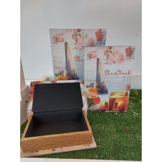 Set 3 cassette libro 30x20x7 cm new york | CarinCasa