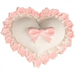 Gesso cuore bordo fiocco rosa 2,2x1,9 (12/150/600)