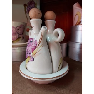 Oliera compatta decoro iris viola dipinto a mano made in…