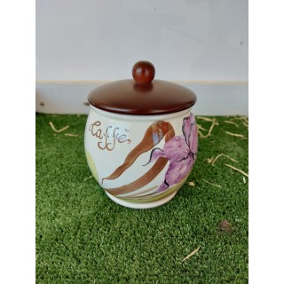 Barattolo caffè bombato iris lilla dipinto a mano made in…