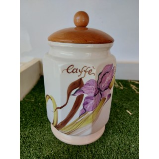 Tris barattoli ottagonali decoro iris viola decorato a mano…