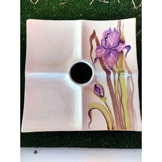 Cena fredda quadra decoro iris viola decorato a mano made…