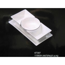 Antipastiera fade bianca 23x13 cm