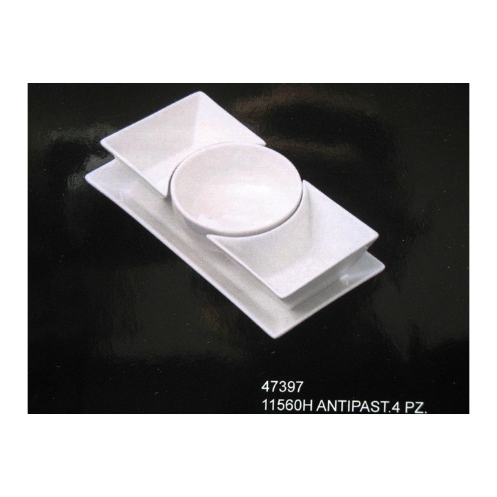 Antipastiera fade bianca 23x13 cm | CarinCasa