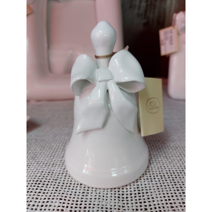 Campanella grande con fiocco bianco capodimonte 7 x 13 cm |…