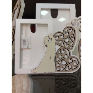 Amaya porta foto sposi cuori 15x12 cm | CarinCasa