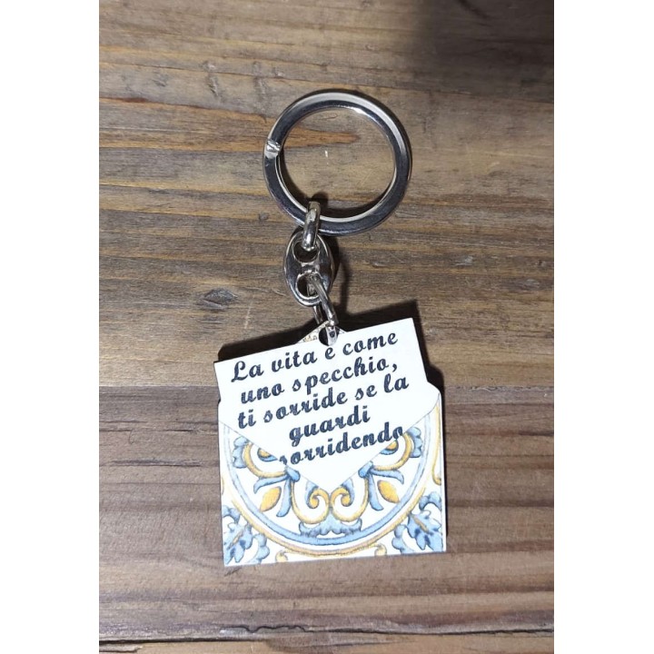 Deruta portachiavi maiolica "la vita" | CarinCasa