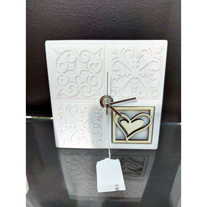 Merida orologio greca cuore 11.5x11.5 cm | CarinCasa