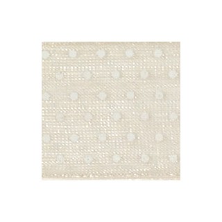 Nastro organza importazione 25 mm panna a pois bianchi 50…