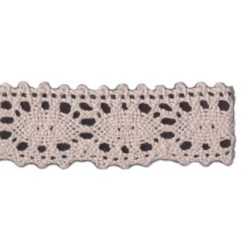 Nastro pizzo cotone importazione 28 mm panna 10 mt