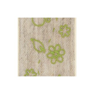 Nastro tela di lino 40 mm stampa farfalle verdi 10 mt |…