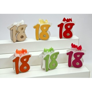 18° compleanno scatola legno colori assortiti con sacchetto…