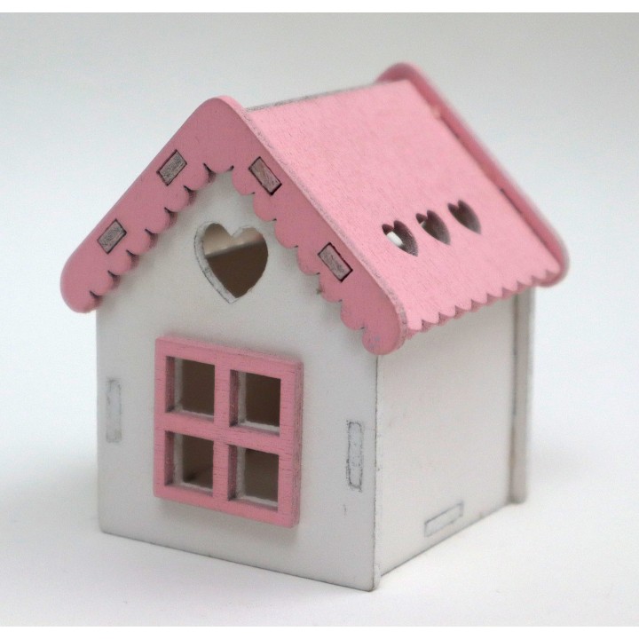 Casetta con tetto colore rosa cm 5x7 | CarinCasa