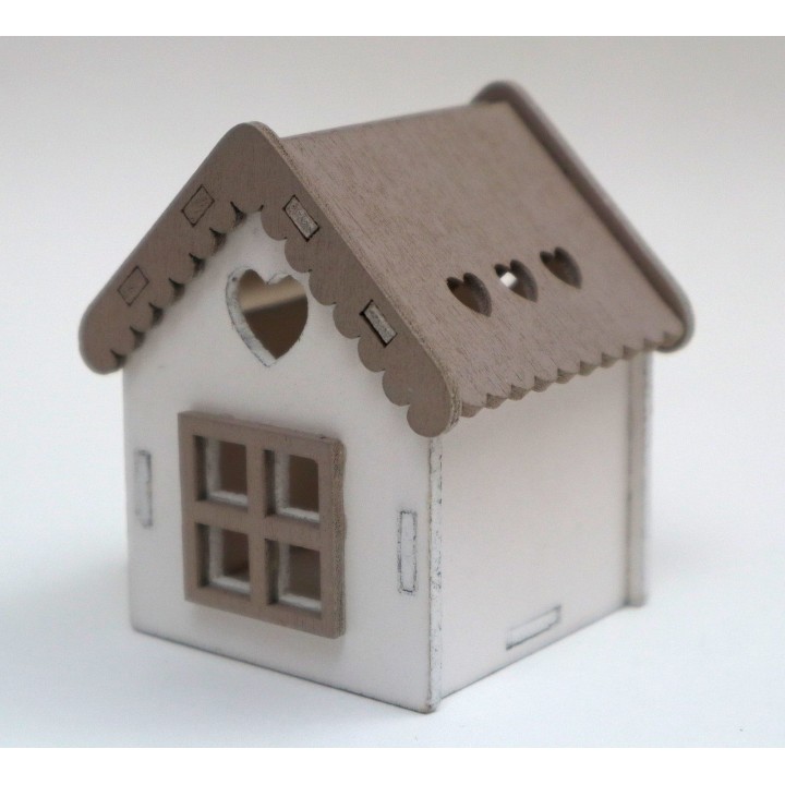 Casetta con tetto colore fango cm 5x7 | CarinCasa