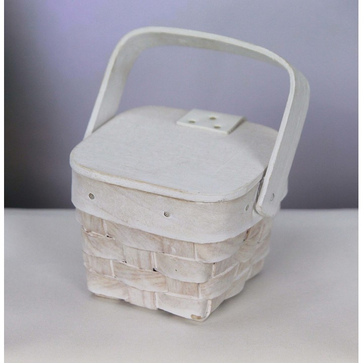 Cesto Vimini 6x6x5 cm bianco | CarinCasa