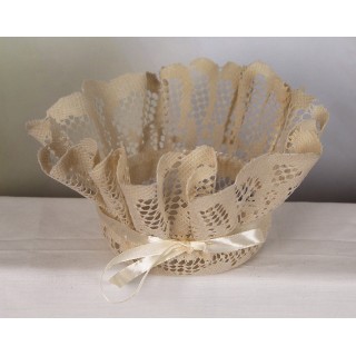 Cesto Pizzo plisse' 21x11 cm | CarinCasa