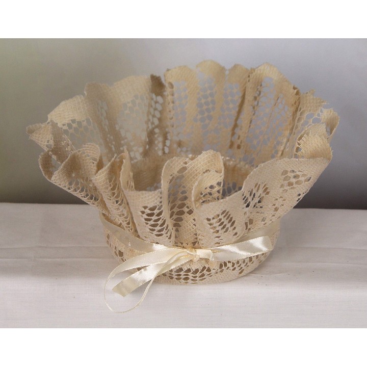 Cesto Pizzo plisse' 21x11 cm | CarinCasa