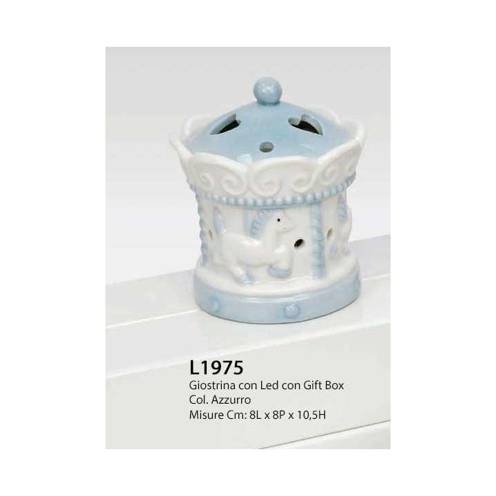 Giostrina con led 8x8x10,5 cm col.azzurro con gift box |…