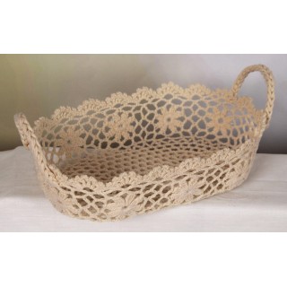 Cestino Ovale macrame' 27x17x6,5 cm | CarinCasa