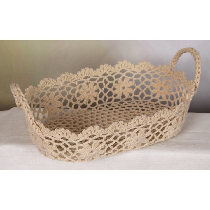 Cestino Ovale macrame' 27x17x6,5 cm | CarinCasa