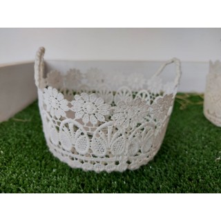 Cestino Macrame' diametro 13,5x 8 cm | CarinCasa
