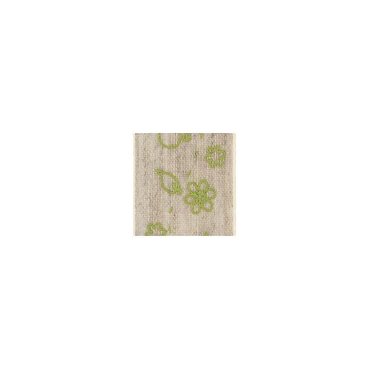 Nastro tela di lino 25 mm grezza e farfalle verdi 10 mt |…
