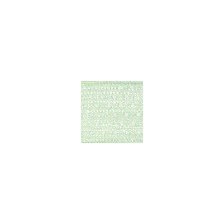 Nastro organza importazione 25 mm verde pistacchio e pois…