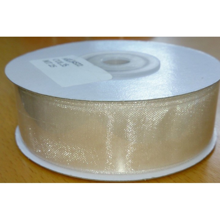 Nastro organza 25 mm panna 50 mt | CarinCasa