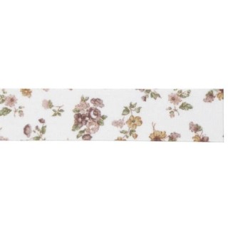 Nastro garza tipo cotone 25 mm bianca e fiori 15 mt |…