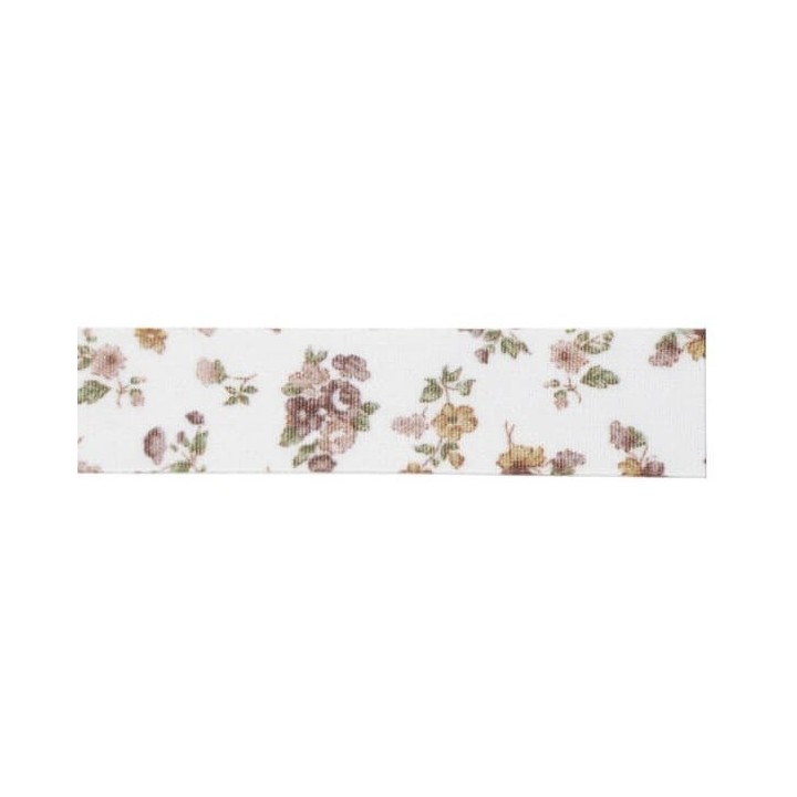 Nastro garza tipo cotone 25 mm bianca e fiori 15 mt |…