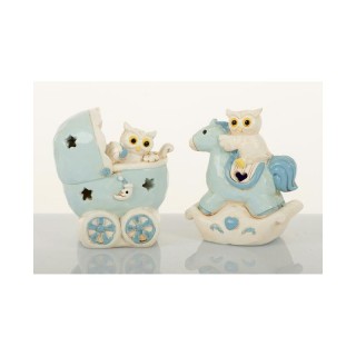 Lampada notte gufi 2 modelli assortiti celeste | CarinCasa