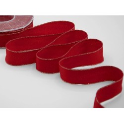 Nastro sable' 40 mm rosso e bordi rame 25 mt