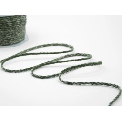 Nastro treccia lino 5 mm grezza e verde muschio 25 mt