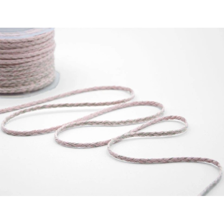 Nastro treccia lino 5 mm grezza e rosa 25 mt | CarinCasa