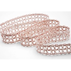 Nastro rete rustica lurex 50 mm rossa e bianca 20 mt