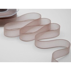 Nastro velo luminoso 25 mm rosa antico 20 mt