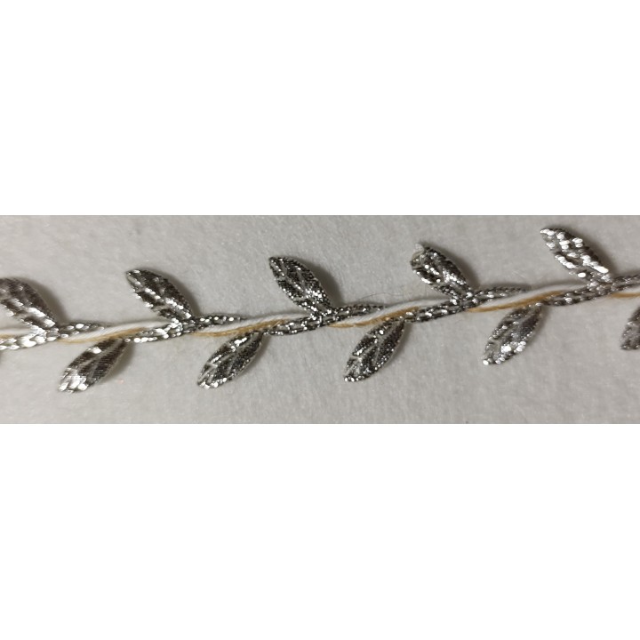 Nastro foglie intrecciate 25 mm argentate 5 mt | CarinCasa