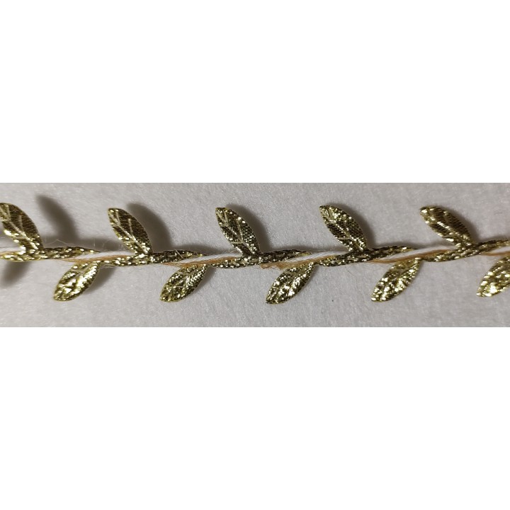 Nastro foglie intrecciate 25 mm dorate 5 mt | CarinCasa