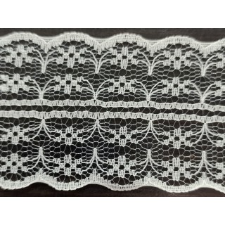 Nastro pizzo nylon simmetrico 42 mm panna 25 mt | CarinCasa