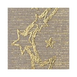 Nastro clio lurex 36 mm tortora e stelle oro 10 mt