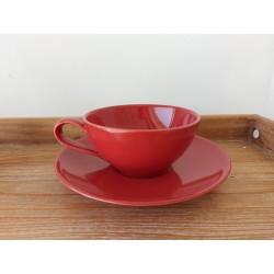 Tazza the con piattino  colored rosso Fade