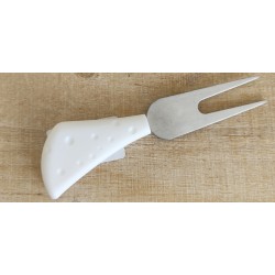 Coltello formaggio 2 punte parma bianco
