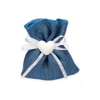 Sacchetto mini blue cotone brillè blu | CarinCasa
