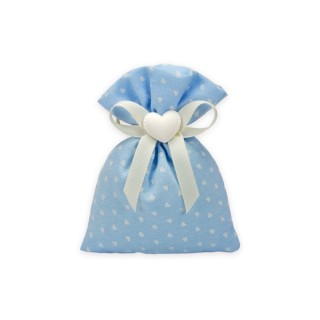 Sacchetto con cuoricino celeste pois | CarinCasa