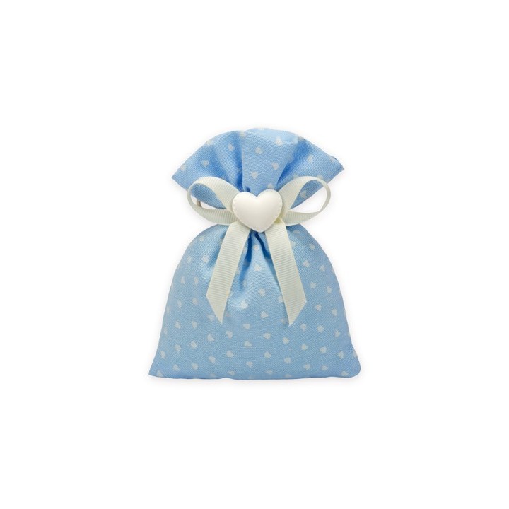 Sacchetto con cuoricino celeste pois | CarinCasa