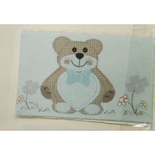 Bigliettino per bomboniere ted bear azzurro celeste 45x25…